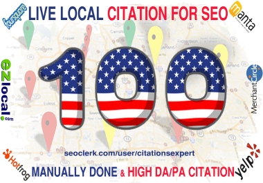 I will Do Manually TOP 100 Live USA Local Citation/Listing for Local SEO. Satisfaction Guaranteed