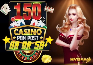 Increase Ranking with DA& DR 50+ 150 Unique PBN Posts Casino Poker Judi Toggle - All Languages