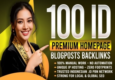100 Premium. ID Homepage PBN BlogPosts - High-Authority Indonesian Backlink