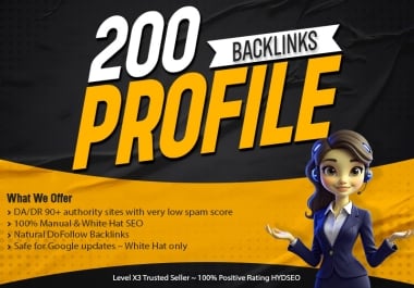 Rank Higher with 200 White Hat Profile Backlinks for SEO Success DADR upto 90+