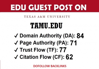 I Will Publish a Guest Post on TAMU EDU DA 84