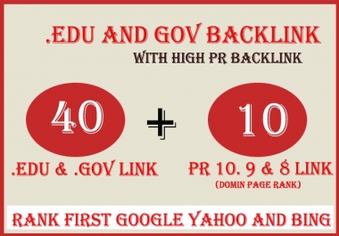 Boost Your Website Ranking With 40 Edu Gov with 10 High PR Backlinks