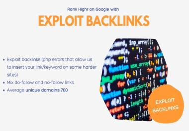 I will provide you 1000 Exploit backlinks for your website