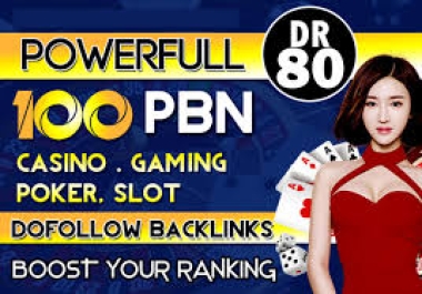 100 Casino PBNs DA 30-40+ Niche Homepage Permanent PBNs links for your Casino or Gambling Website