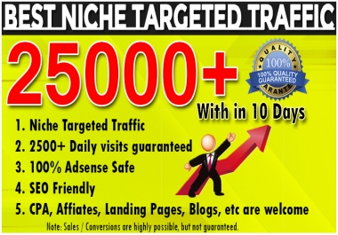 I will provide 25000 targeted website traffic real visitors