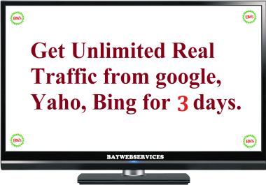 Drive Unlimited Organic Visitor from Search Engine for your website or blog for 3 days