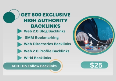 Get 600 Skyrocket web 2.0 dofollow backlinks and high domain authority Link building