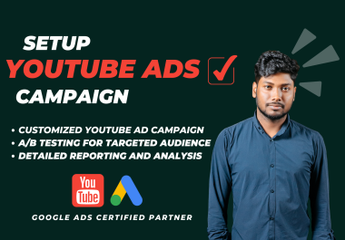 I will create and optimize your youtube video ads campaign with google ads promotion