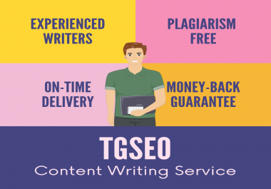 5x 1000-1500 words high-quality content writing by experienced writers,  plagiarism-free