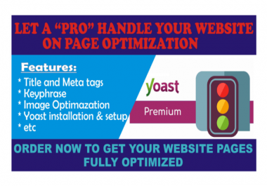 I will do wordpress onpage optimization with yoast seo plugin