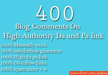 100 Unique referring domains blog comments on high da pa links