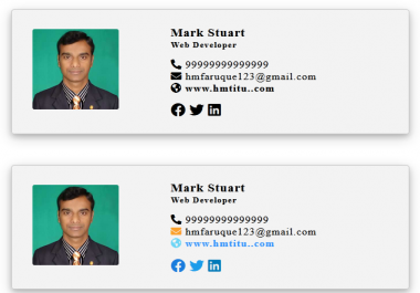 I will create clickable editable html email signature