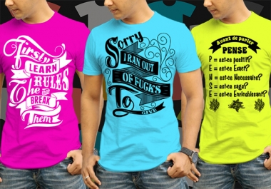 I will do typography t shirt design
