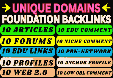 I will create strong premium foundation manual backlinks for ranking your website