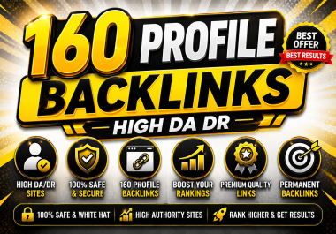 Get top 160 Premium Profile Backlinks with completely free login details