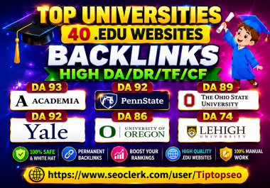 Top 40 Authority UNI/College/org/Note/book backlinks high DA/PA/TF/CF Comment/Contextual & profile