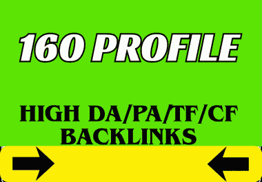 Get high DA/PA 160 Premium Profile Backlinks with complete login details