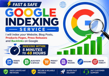 I will do Google indexing for websites,  products,  URLs and backlinks