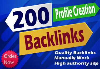 I will create 200 High Quality Profile Backlinks DA 50+