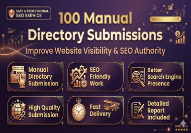 I will create 100 manual directory submissions for SEO ranking and authority