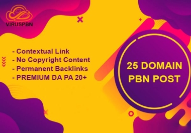 25 PBN High DA 20+ Homepage Dofollow Permanent Guest Backlinks