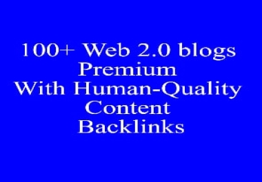 I Will Give 100+ Web 2.0 blogs Premium With Human-Quality Content Backlinks