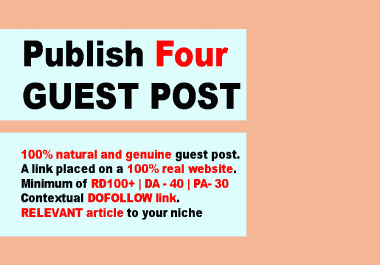 4 High Authority Guest Post On High DA 30+ Websites To Rank Fast