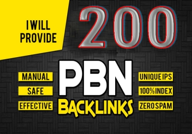 Build,  All DR50+ High Quality 200 PBN Backlinks,  To Website Improving for Homepage PBN