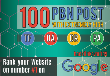 Build DA60 to 80+ Homepage 100 PBN, Google Top Ranking To Improve your Website