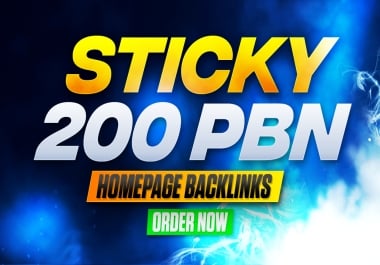 Best 200 Sticky Homepage PBNs Post With DA50+ Permanent Backlinks Top-Class Index