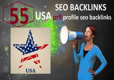 Create 55 USA Pr7 to Pr9 profile seo dofollow backlinks,link building