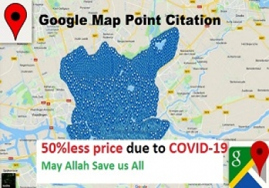 3000 Google Point Map Citation for Local SEO