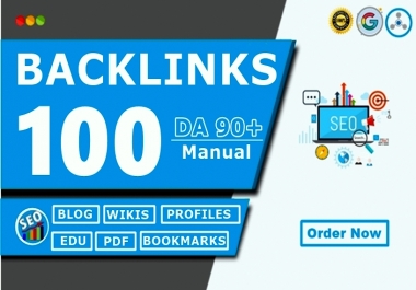 Unique 100 HIGH 90+DA Backlinks PR9,Web2, content Submission,Wiki Boost Top Ranking