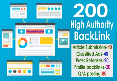 Increase Ranking with 200 High Authority Permanent Backlinks