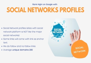 Exclusively 500 Social networks profiles backlinks Manual & Safe SEO For Boost Your Ranking