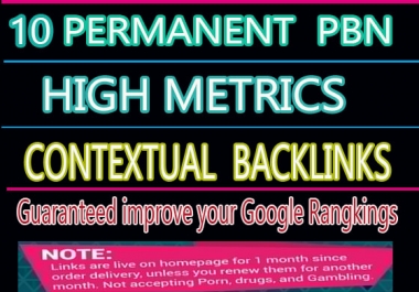 Create manualiy 10 Permanent PBN High Metrics Contextual Backlinks