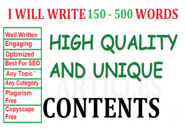 I write 150 - 500 WORDS contents/articles for your business website,  blog post,  SEO writer/writing
