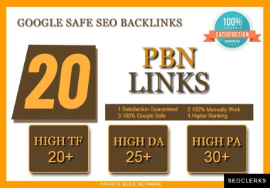 Build 20 High PA DA TF CF PBN Backlinks - Do-Follow SEO Quality Links