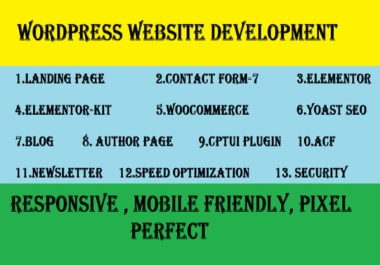 I will develop a wordpress responsive website with elementor or acf