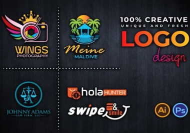 I will create a Unique Logo Design all Categorize for you Brand