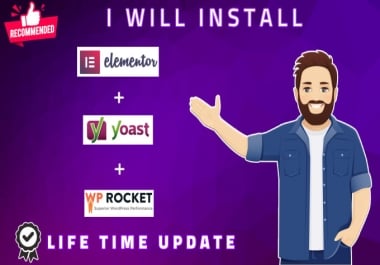 install elementor pro wprocket and yoast premium lifetime
