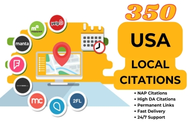 350 Local Citations for local business seo and google ranking for any country