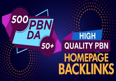 Rank Your Website with 500 PBN DA50+ HomePage Backlinks