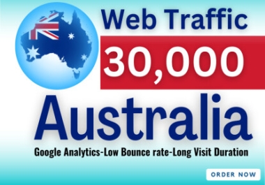 Australian organic web traffic for 30 days of keyword searches
