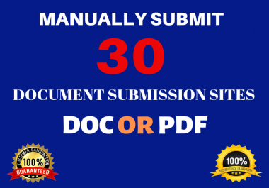 Manually Submit Article Or Pdf To Top 30 Document Submission Sites