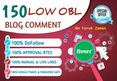 150 unique domain high da dofollow blog comments backlinks