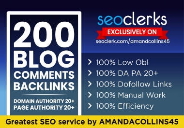 manually create 200 dofollow blog comments backlinks