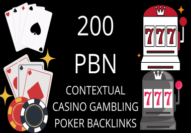 Rank Your website Casino,  Poker,  Gambling with High DA PA 50 200 PBN Backlinks