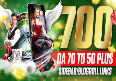 700 SIDEBAR/BLOGROLL PBN Backlinks DA50+ For CASINO SLOT GAMBLING Websites