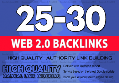 Create 25-30 Manual Web 2.0 authority backlinks